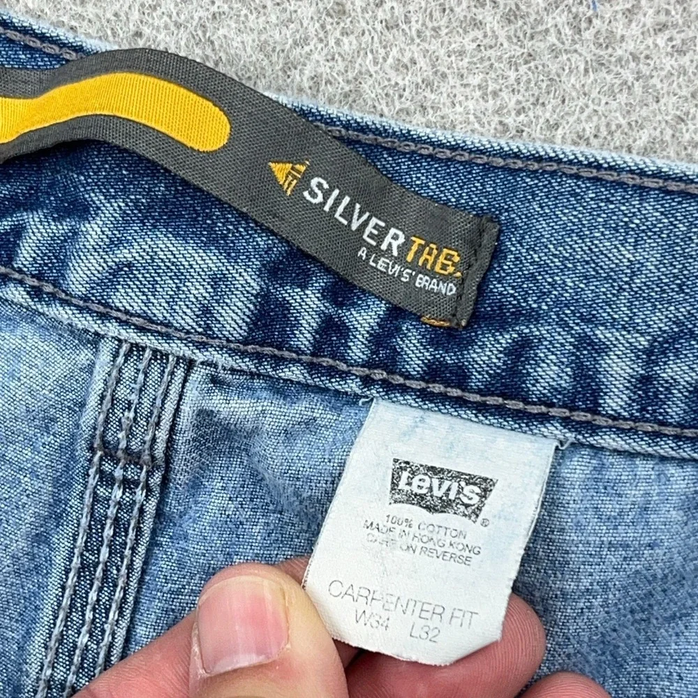 Vintage Levis Silver Tab Carpenter Jeans Men 32x30 Dungaree Baggy Skate Y2K 2002